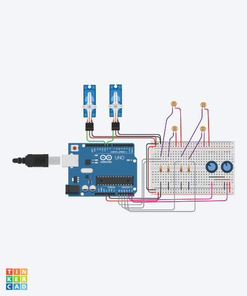 Arduino With Dual Motor Tank Coded in TinkerCad Codeblocks and